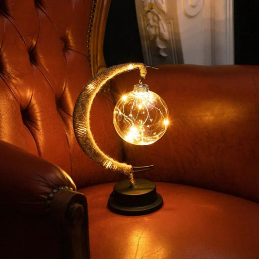 Enchanted Lunar Lamp - Celestial Glass LED Light for Magical Ambience