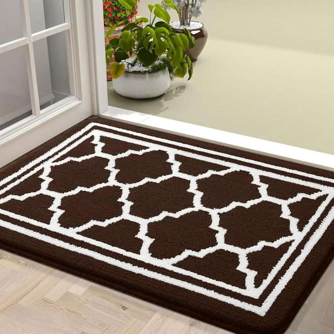 HomaxyClean Washable Dirt Trapper Mat - Non-Slip Low Profile Entrance Rug