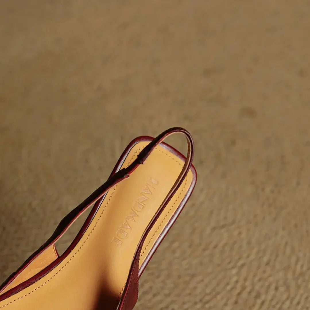 Aveline Genuine Leather Slingback Flats