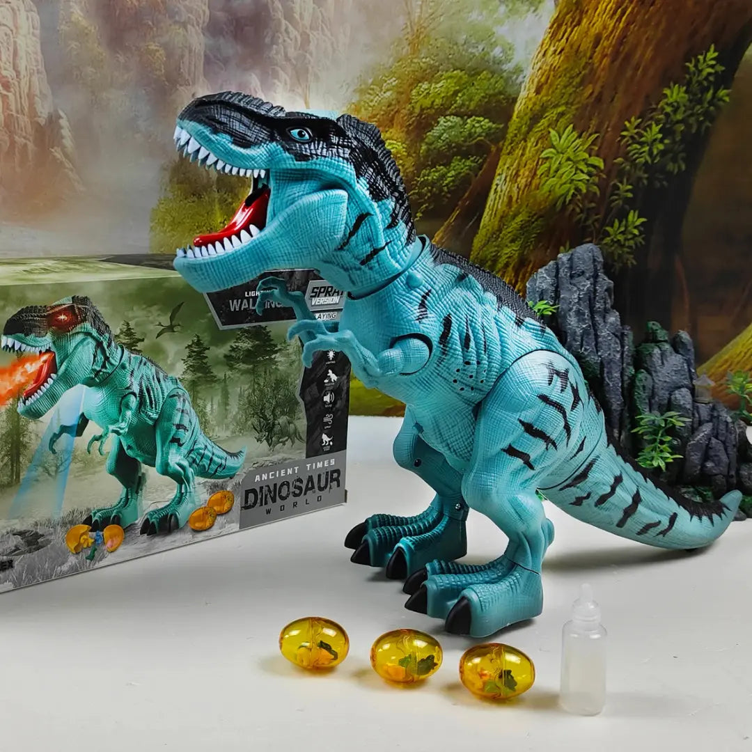 Electric Walking Dinosaur Toy with Lights, Sound & Spray