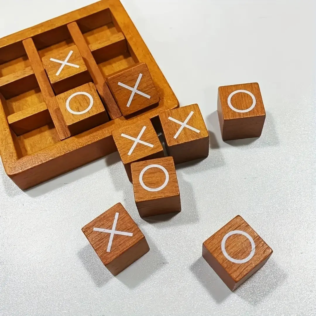 Wooden XO Board Game Set - Classic Coffee Table Decor