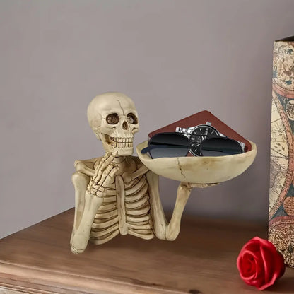 Halloween Skull Tray - Resin Skeleton Candy Bowl Decoration