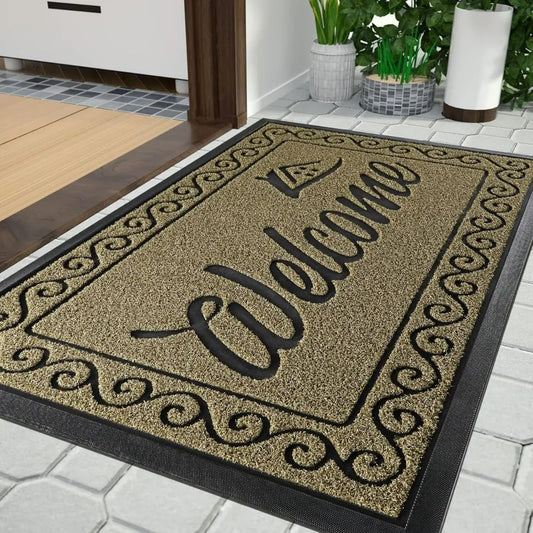 YimobraGuard Heavy-Duty Braided Door Mat - Waterproof Non-Slip Entrance Rug for Indoor and Outdoor Use