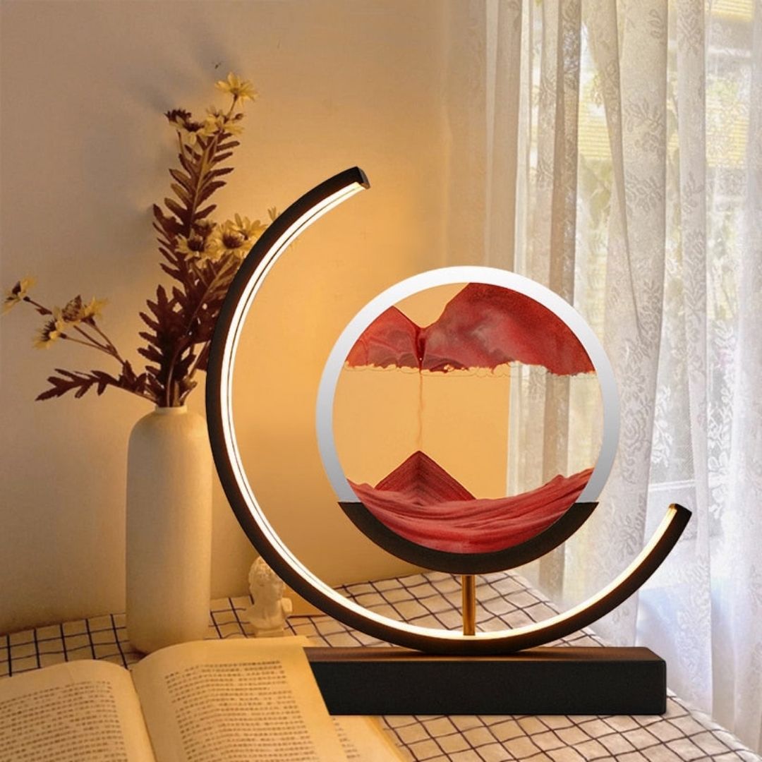 SandLight Quicksand Table Lamp - Rotating LED Art Lamp with Mesmerizing 3D Sandscape
