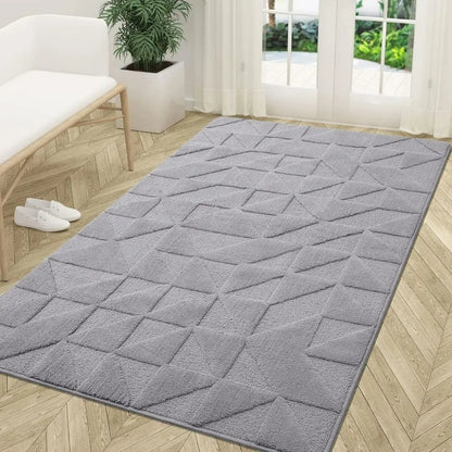 HomaxyTuft Soft Dirt Trapper Mat - Non-Slip Machine Washable Entrance Rug