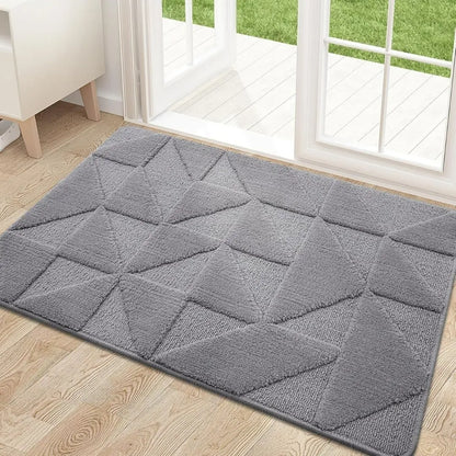 HomaxyTuft Soft Dirt Trapper Mat - Non-Slip Machine Washable Entrance Rug