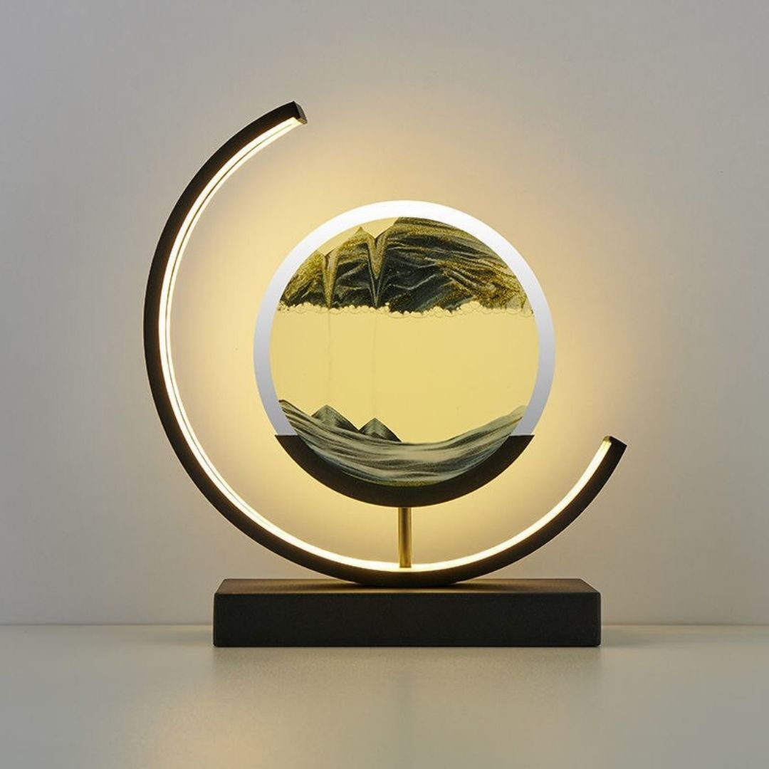 SandLight Quicksand Table Lamp - Rotating LED Art Lamp with Mesmerizing 3D Sandscape
