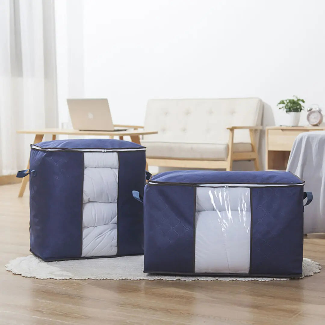 Brenlo 3-Piece Large Clothes Storage Bag Set - Foldable Closet and Underbed Organizers with Handles