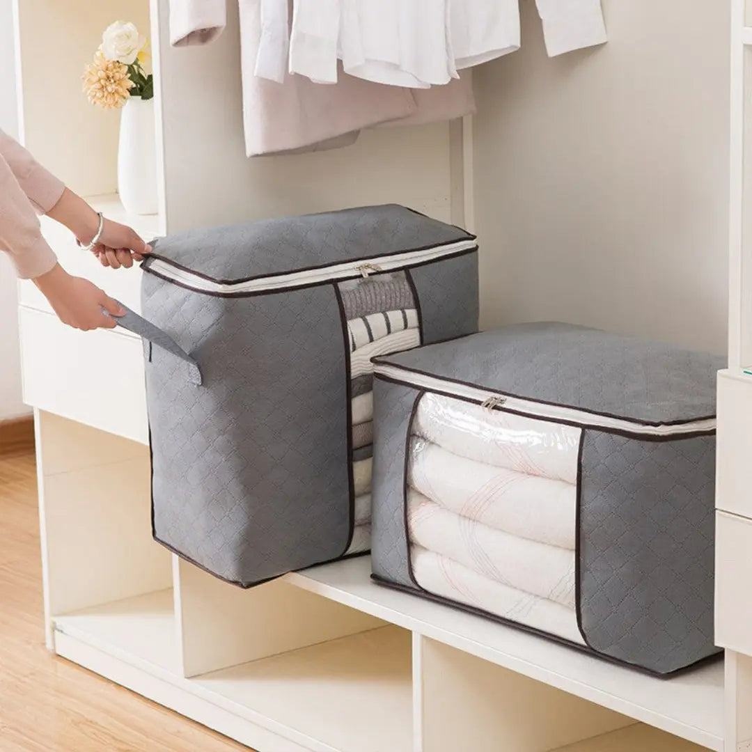 Brenlo 3-Piece Large Clothes Storage Bag Set - Foldable Closet and Underbed Organizers with Handles