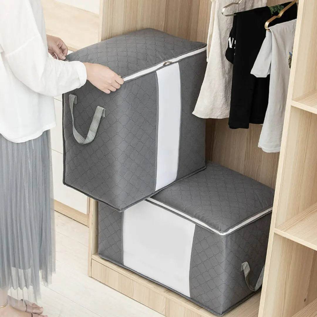 Brenlo 3-Piece Large Clothes Storage Bag Set - Foldable Closet and Underbed Organizers with Handles
