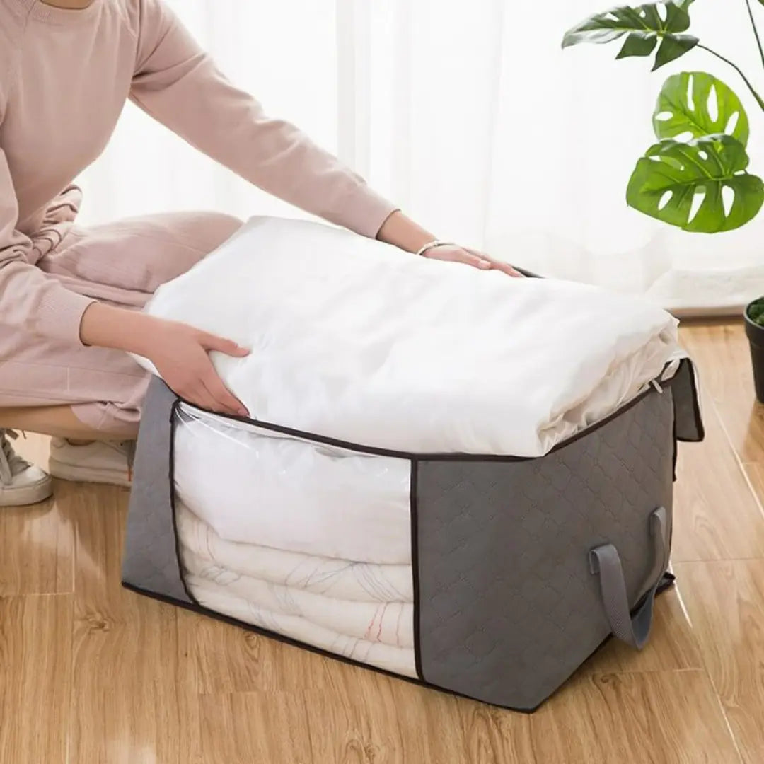 Brenlo 3-Piece Large Clothes Storage Bag Set - Foldable Closet and Underbed Organizers with Handles