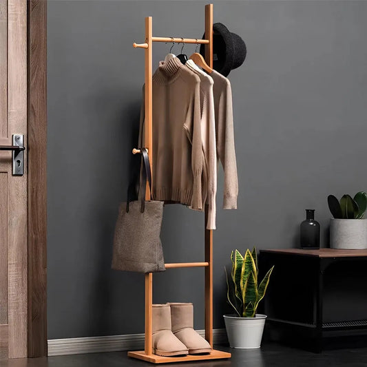 Wooden Simple Independent Coat Rack