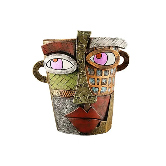 Abstract Head Flower Pot – Resin Planter