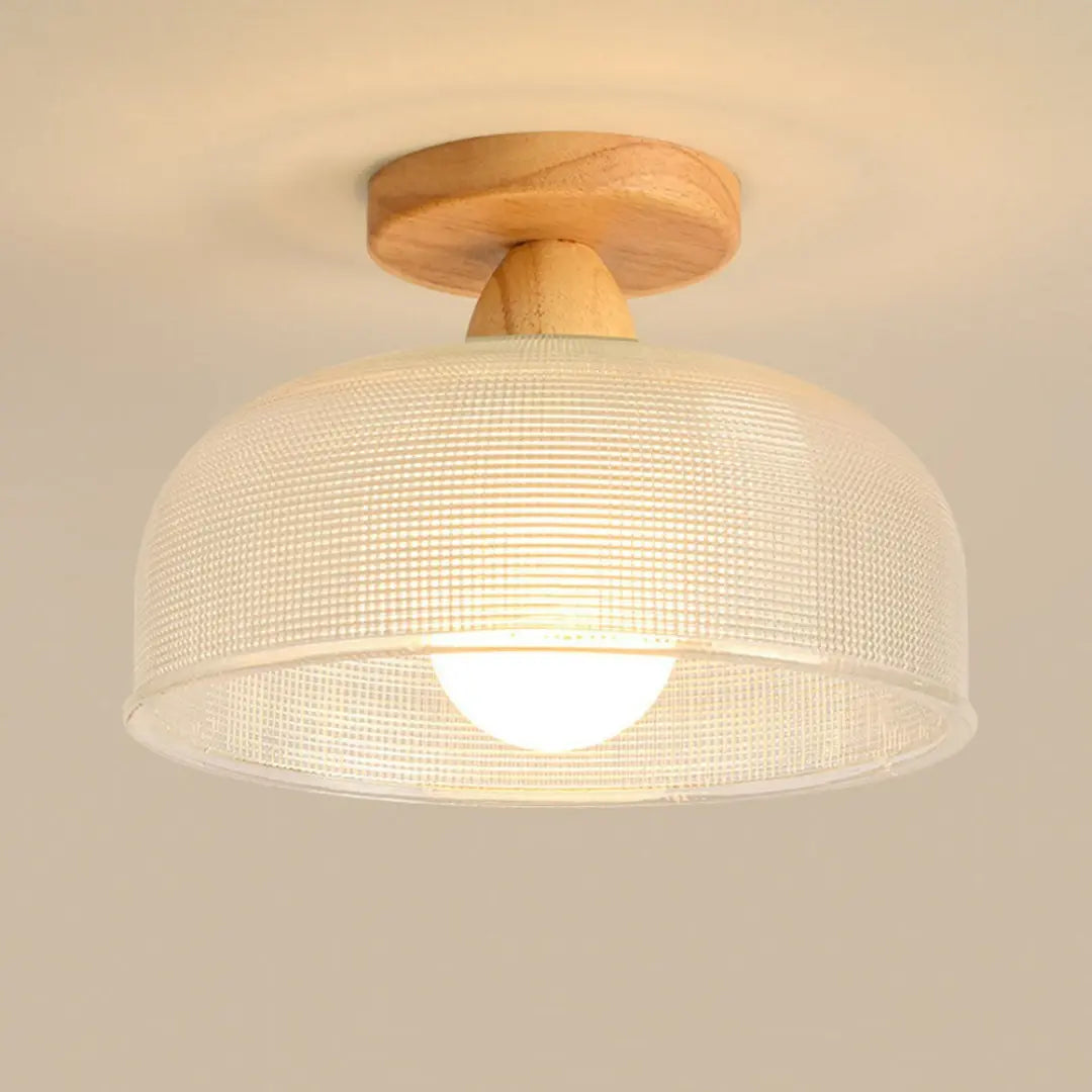 Solid Wood and Glass Modern Ceiling Lamp