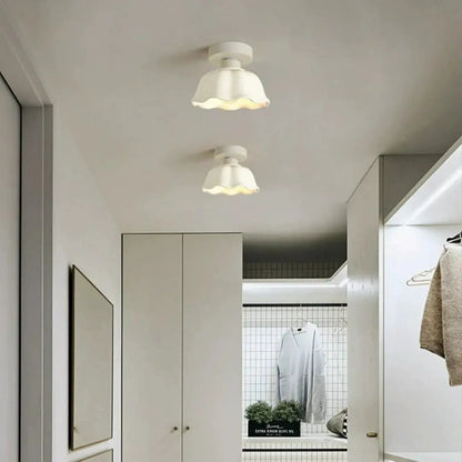 Vintage Ceramic and Glass Ceiling Light