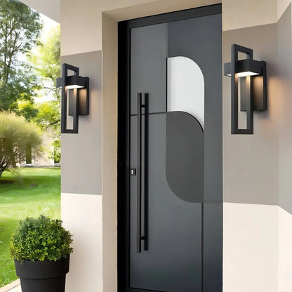 Marshall Modern Outdoor Wall Light - Black with Stainless Steel