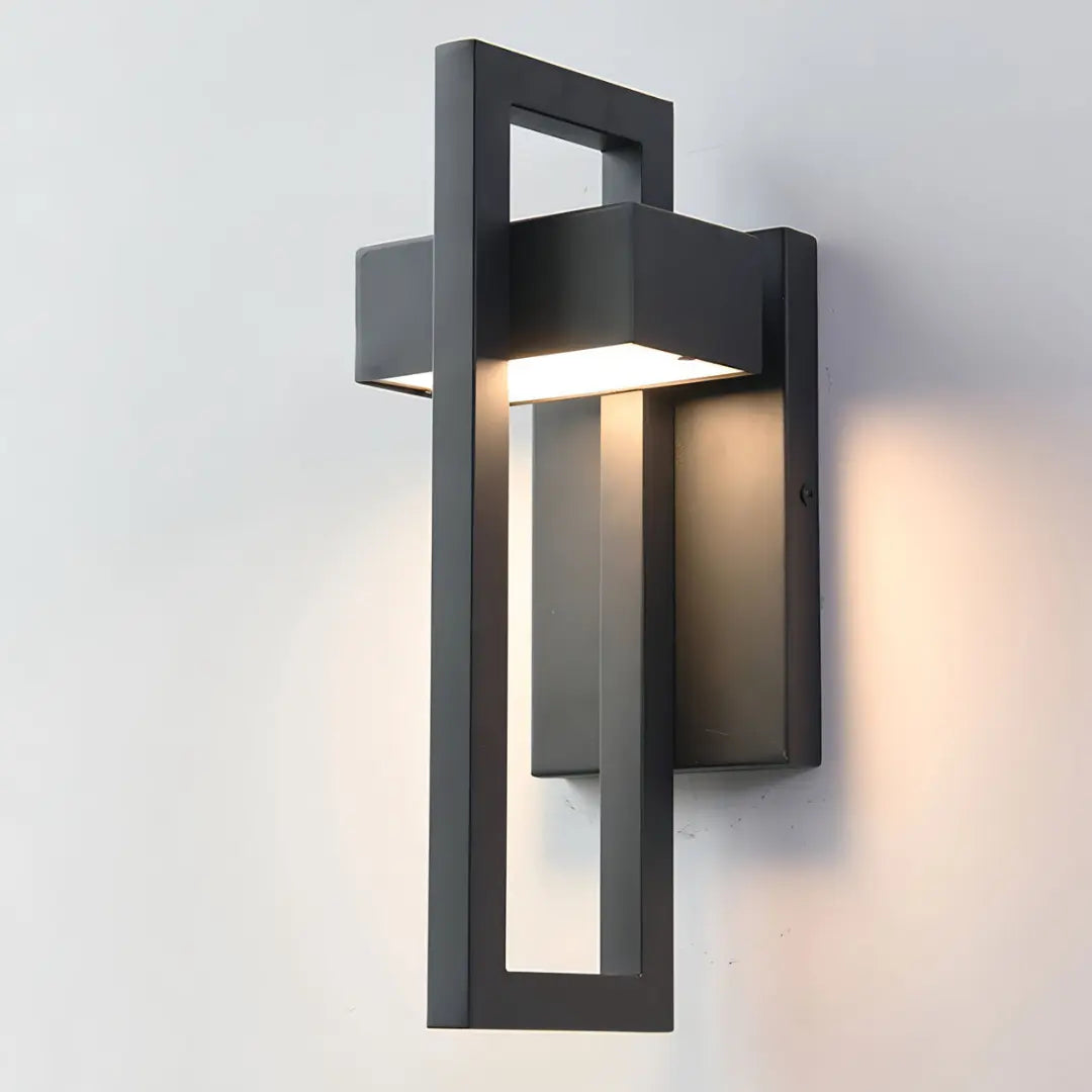 Marshall Modern Outdoor Wall Light - Black with Stainless Steel