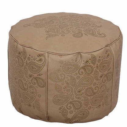 Unstuffed Leather Pouf Cover