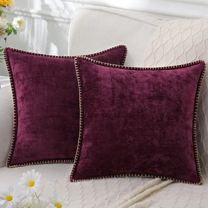 Set of 2 Chenille Cushion Covers – Modern Pillowcases for Sofa & Home Decor