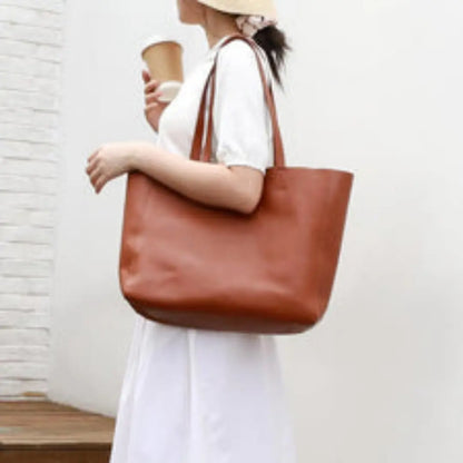 Classic Structured Leather Tote Bag