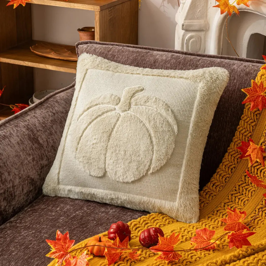 Halloween Pumpkin Plush Pillowcase - Cozy Festival Cushion Cover