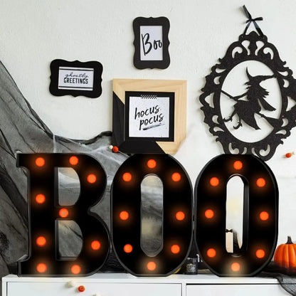 Halloween BOO LED Marquee Light Sign - Indoor Party Decoration
