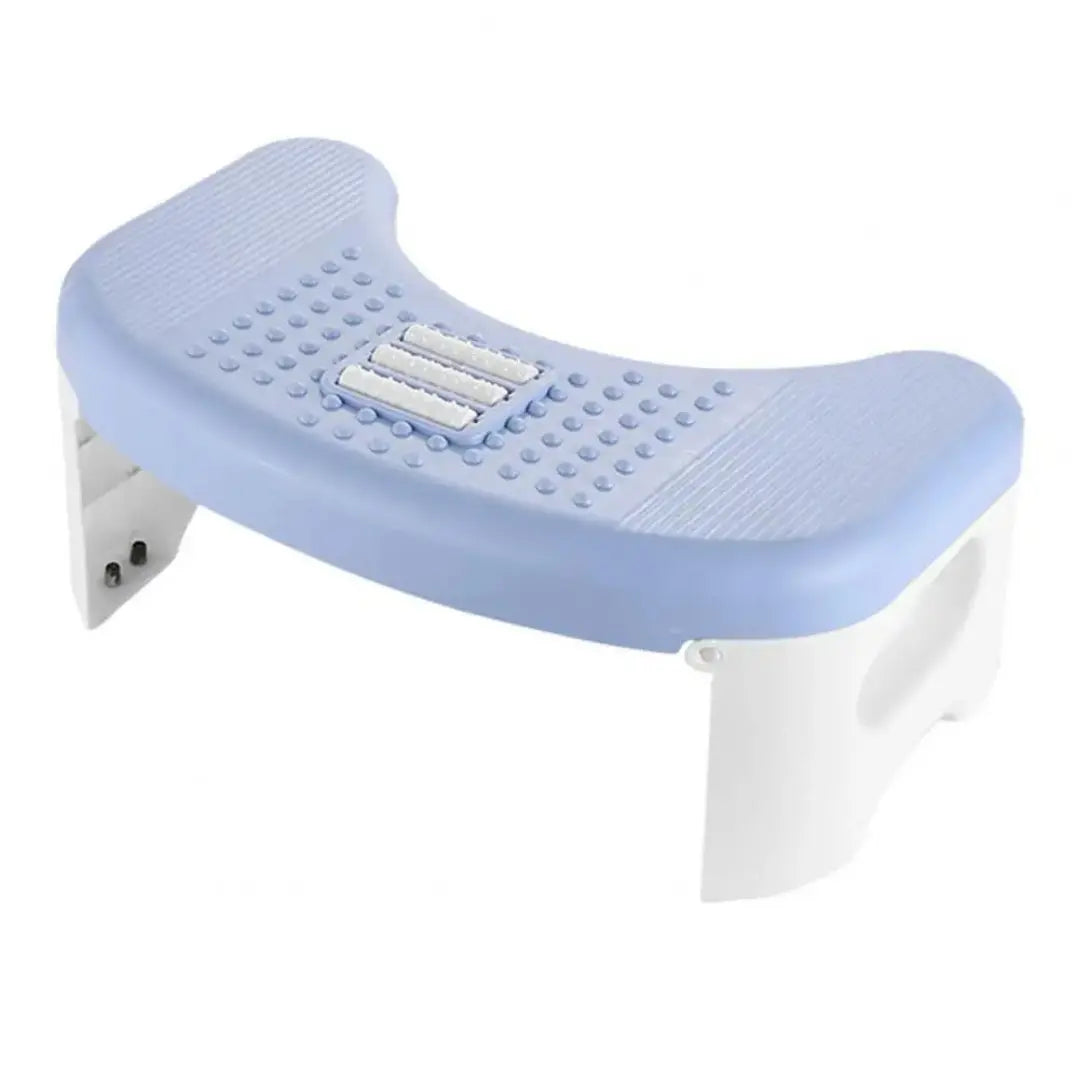 Collapsible Toilet Foot Stool - Non-Slip Circular Step Stool with Massage Roller