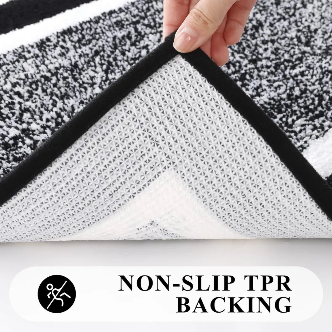 Bathroom Mat Fluffy Microfiber - Shaggy Non-Slip, Soft & Absorbent Bath Rug