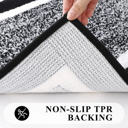 Bathroom Mat Fluffy Microfiber - Shaggy Non-Slip, Soft & Absorbent Bath Rug