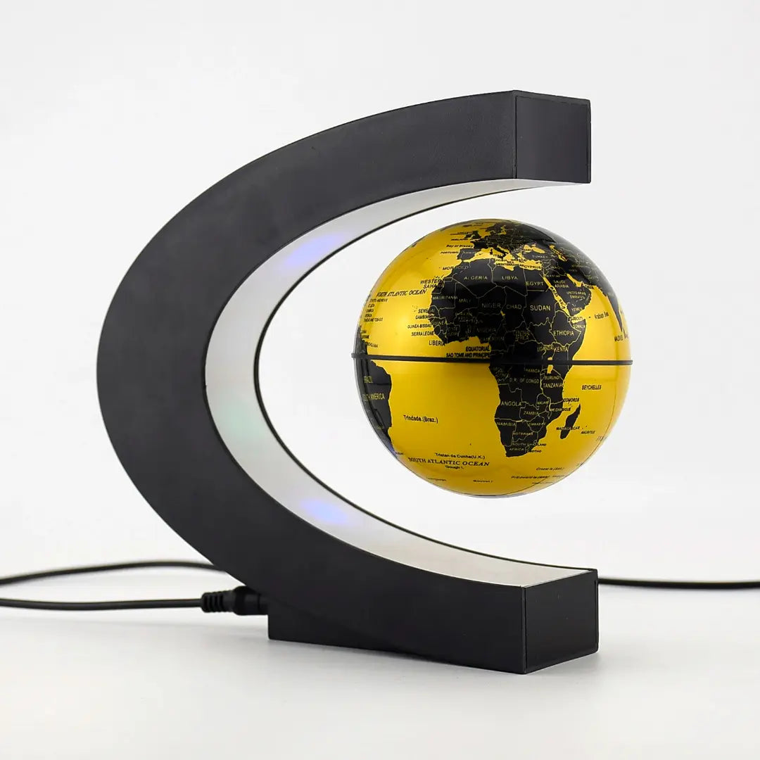 Magnetic Floating Levitation Globe with LED Lights - Antigravity Spinning World Map Lamp