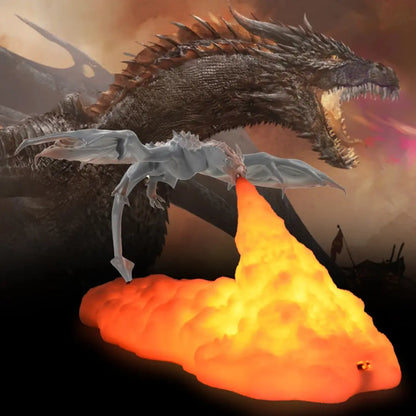 3D Room Decor Print LED Fire Dragon Ice Dragon Lamp
